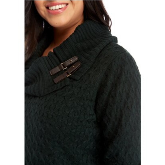 Sandra Darren Plus Size Turtleneck Sweater Dress - Picture 2 of 6